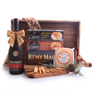 Gourmet and Remy Martin Gift Basket to Canada