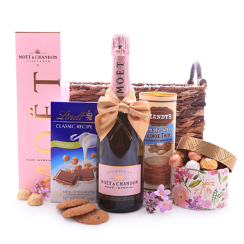 Moet and Chandon Rose Imperial Champagne and Sweet Treats Basket to Haiti