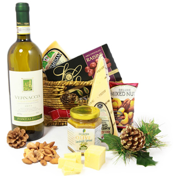 Perfectly Paired Wine and Cheese Basket to Saint Pierre and Miquelon