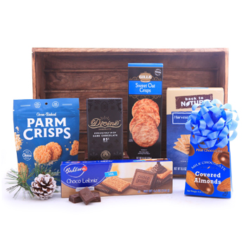 Wintry Blue Corporate Basket to Romania