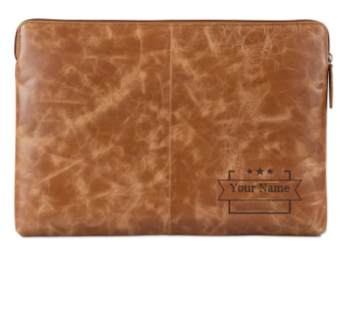 Engraved leather laptop sleeve to Croatia